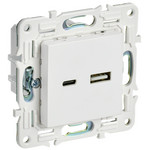 Розетка USB двойная IEK SKANDY A+C 3,1А арктический белый, IEK