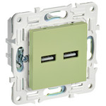 Розетка двойная USB IEK SKANDY A+A 3,1А мятный, IEK