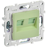Розетка компьютерная двойная IEK SKANDY RJ45 кат.5E мятный, IEK