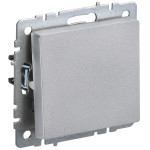 Выключатель 1-клавишный проходной IEK Brite, 10A/250В, алюминий, IEK