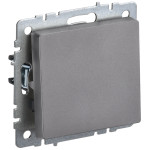 Выключатель 1-клавишный проходной IEK Brite, 10A/250В, сталь, IEK