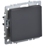 Выключатель 1-клавишный проходной IEK Brite, 10A/250В, графит, IEK