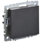 Выключатель 1-клавишный проходной IEK Brite, 10A/250В, черный, IEK