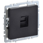 Розетка компьютерная одинарная  IEK Brite 5е кат., 10A/250В, черный, IEK