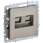 Розетка компьютерная и телефонная IEK Brite 5е кат., 10A/250В, шампань, IEK