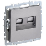 Розетка компьютерная и телефонная IEK Brite 5е кат., 10A/250В, сталь, IEK
