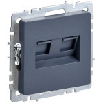 Розетка компьютерная и телефонная IEK Brite 5е кат., 10A/250В, маренго, IEK