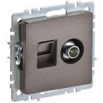 Розетка TV и интернет розетка IEK Brite RJ 45, 5 кат., темная бронза, IEK