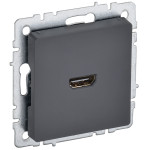HDMI розетка IEK Brite одинарная тип А, графит, IEK