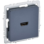 HDMI розетка IEK Brite одинарная тип А, маренго, IEK