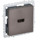 HDMI розетка IEK Brite одинарная тип А, темная бронза, IEK