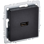HDMI розетка IEK Brite одинарная тип А, черный, IEK