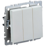 Выключатель трехклавишный IEK Brite, 10A/250В, жемчужный, IEK