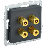 Акустическая розетка IEK Brite, графит, IEK