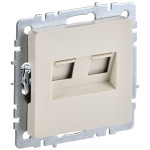 Розетка интернет двойная IEK Brite RJ45 кат.6 бежевый, IEK