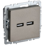 Розетка USB двойная IEK Brite A+A 5В 3,1А шампань, IEK