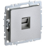 Розетка интернет одинарная IEK Brite RJ45 кат.6 алюминий, IEK