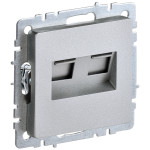 Розетка интернет двойная IEK Brite RJ45 кат.6 алюминий, IEK