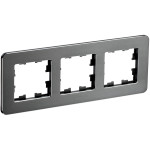 Рамка тройная скругленная IEK Brite Decor титан металл, IEK