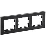 Рамка тройная IEK Brite Decor черный металл, IEK