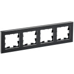 Рамка четверная IEK Brite Decor черный металл, IEK