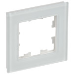 Рамка одинарная IEK Brite Decor белый матовый стекло, IEK