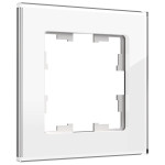 Рамка одинарная IEK Brite Decor белый глянец стекло, IEK