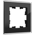 Рамка одинарная IEK Brite Decor черный глянец стекло, IEK