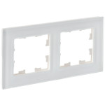 Рамка двойная IEK Brite Decor белый матовый стекло, IEK