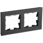 Рамка двойная IEK Brite Decor  черный матовый стекло, IEK