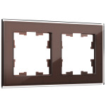 Рамка двойная IEK Brite Decor темная бронза стекло, IEK