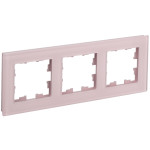 Рамка тройная IEK Brite Decor розовый матовый стекло, IEK