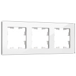 Рамка тройная IEK Brite Decor белый глянец стекло, IEK
