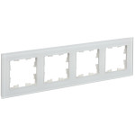 Рамка четверная IEK Brite Decor белый матовый стекло, IEK