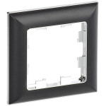 Рамка одинарная 3D-форма IEK Brite Decor черный/хром, IEK