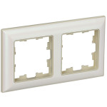 Рамка двойная 3D-форма IEK Brite Decor жемчуг/бежевый, IEK