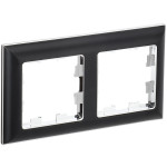 Рамка двойная 3D-форма IEK Brite Decor черный/хром, IEK
