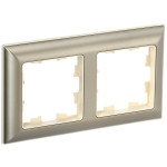 Рамка двойная 3D-форма IEK Brite Decor шампань/бежевый, IEK