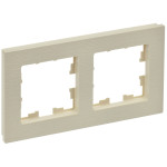 Рамка двойная IEK Brite Decor бежевый рифленый, IEK