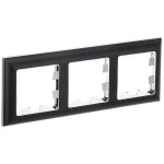 Рамка тройная 3D-форма IEK Brite Decor черный/хром, IEK
