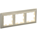 Рамка тройная 3D-форма IEK Brite Decor шампань/бежевый, IEK