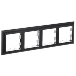 Рамка четверная 3D-форма IEK Brite Decor черный/хром, IEK