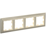 Рамка четверная 3D-форма IEK Brite Decor шампань/бежевый, IEK