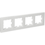 Рамка четверная IEK Brite Decor белый рифленый, IEK