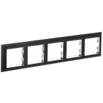 Рамка пятерная 3D-форма IEK Brite Decor черный/хром, IEK