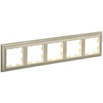 Рамка пятерная 3D-форма IEK Brite Decor шампань/бежевый, IEK