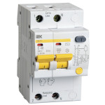 Дифавтомат IEK KARAT АД12 2P 40А (C) 4.5 кА, 30 мА (AC), IEK