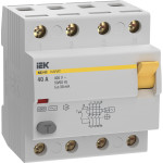 УЗО IEK KARAT ВД3-63 4P 40А 30мА 6кА тип AC, IEK