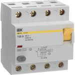 УЗО IEK KARAT ВД3-63 4P 100А 300мА 6кА тип AC, IEK