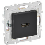 HDMI розетка IEK SKANDY одинарная тип А, черный, IEK
